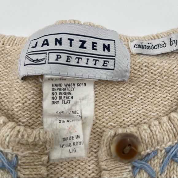Women’s Vintage Jantzen Classics Cardigan Sweater Hand Embroidered Large * READ* - Picture 11 of 14